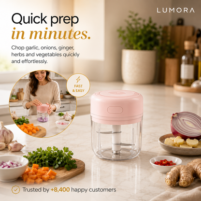 Lumora Mini Electric Food Chopper | Chop Vegetables in Seconds
